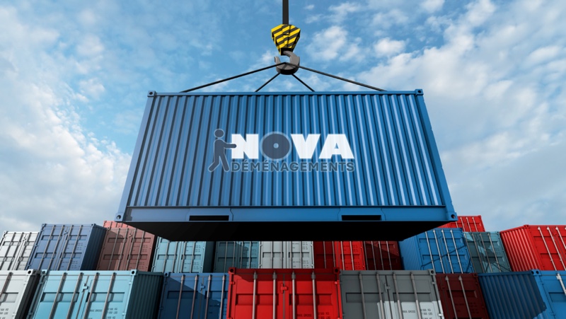 Conteneur maritime Nova préparé pour un déménagement outre-mer